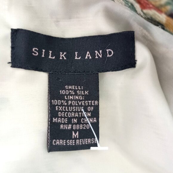 Silk Land 100% Silk Beaded Jacket Blazer Size M Lightweight Summer Cover - Picture 6 of 10